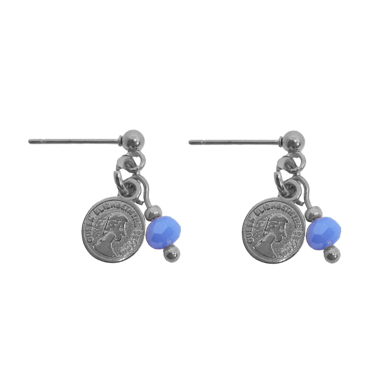 Coin Blue Stone Studs