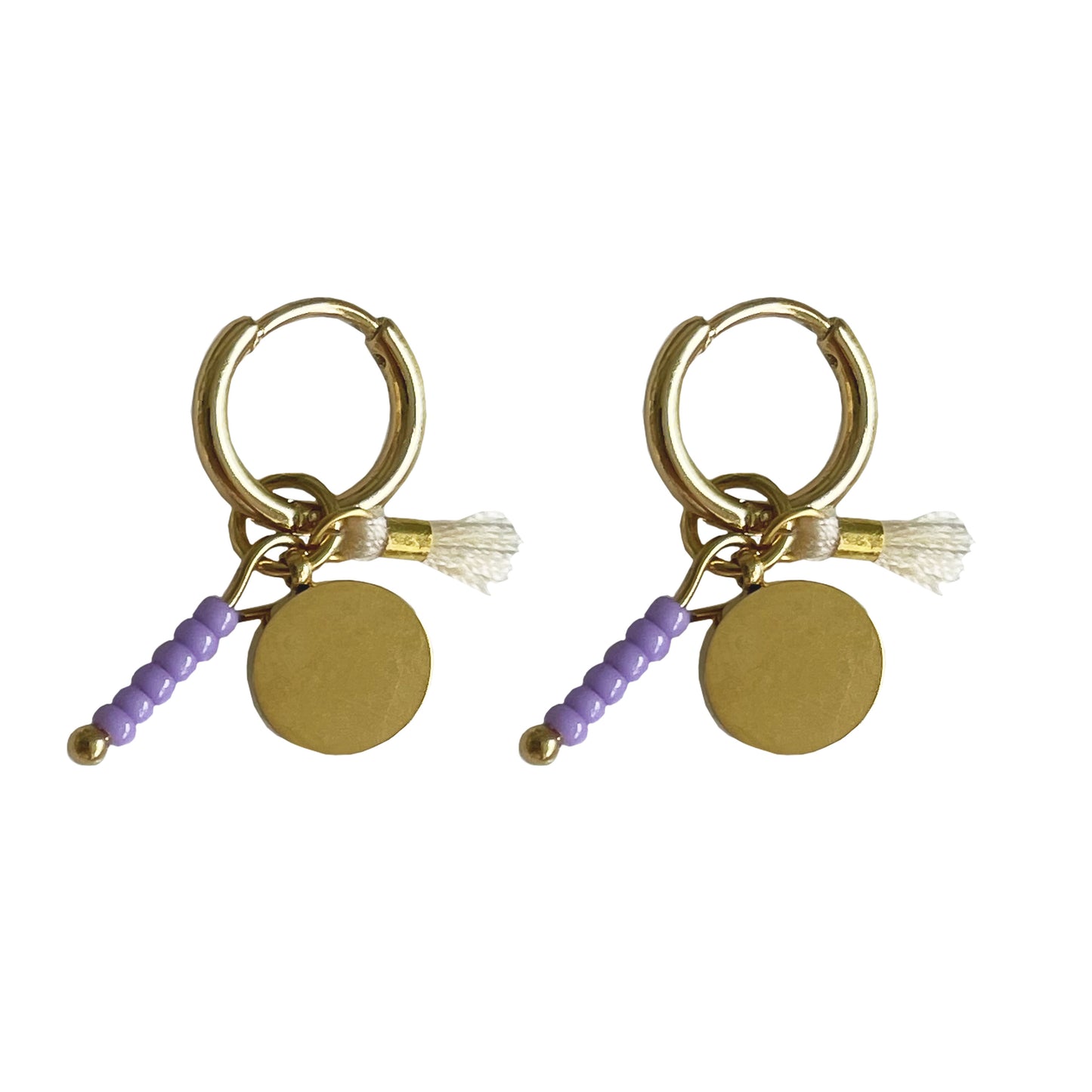 Lilac Coin Earrings