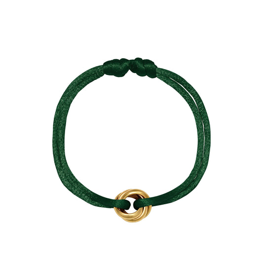 Satin Knot Bracelet - Green